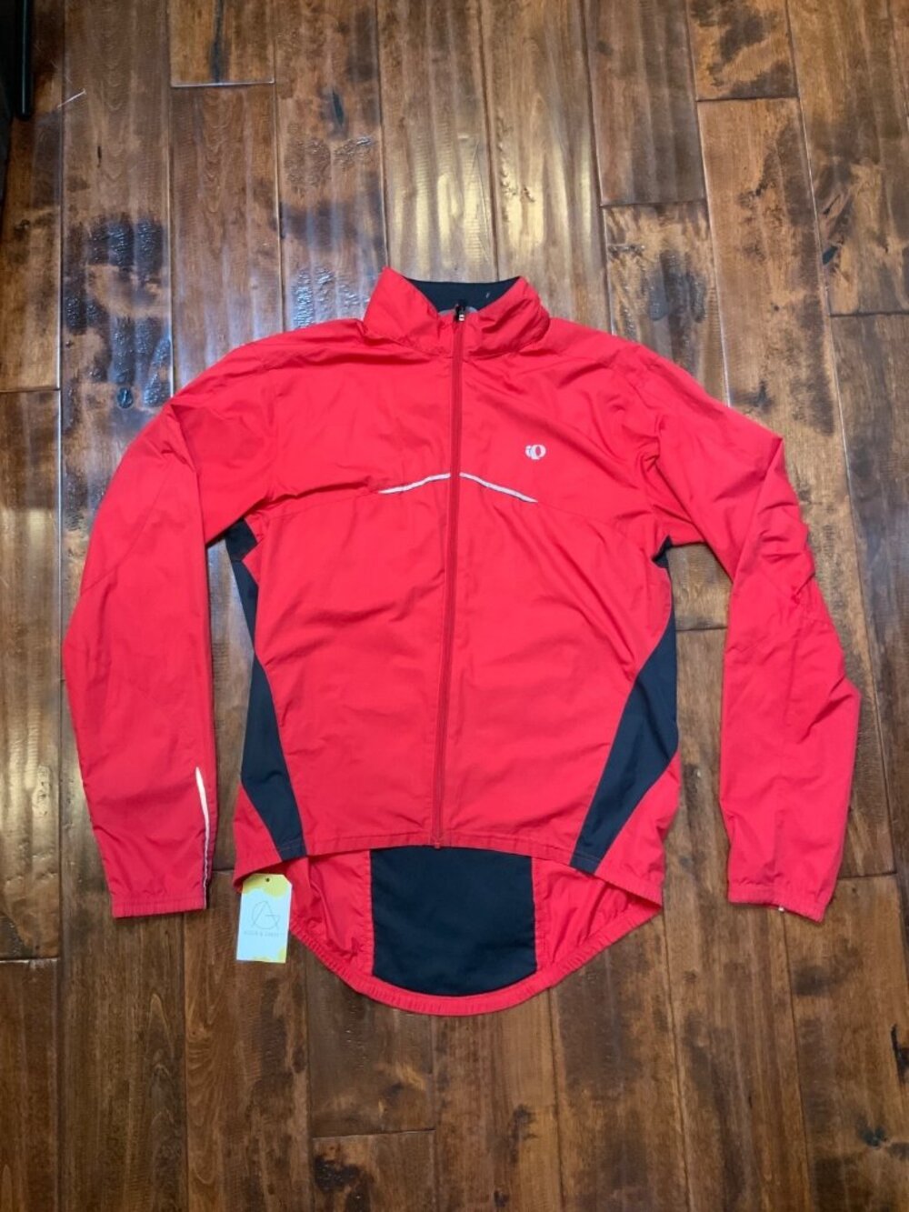 Pearl Izumi Thin Red Black Zip-Up Cycling Jacket, Size M